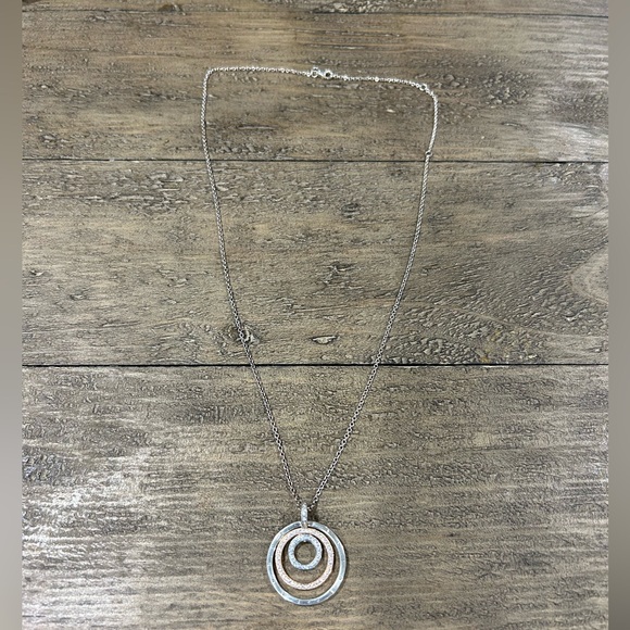 Pandora Two-Tone Circles Pendant & Necklace, Rose Gold-Plated - Picture 4 of 4